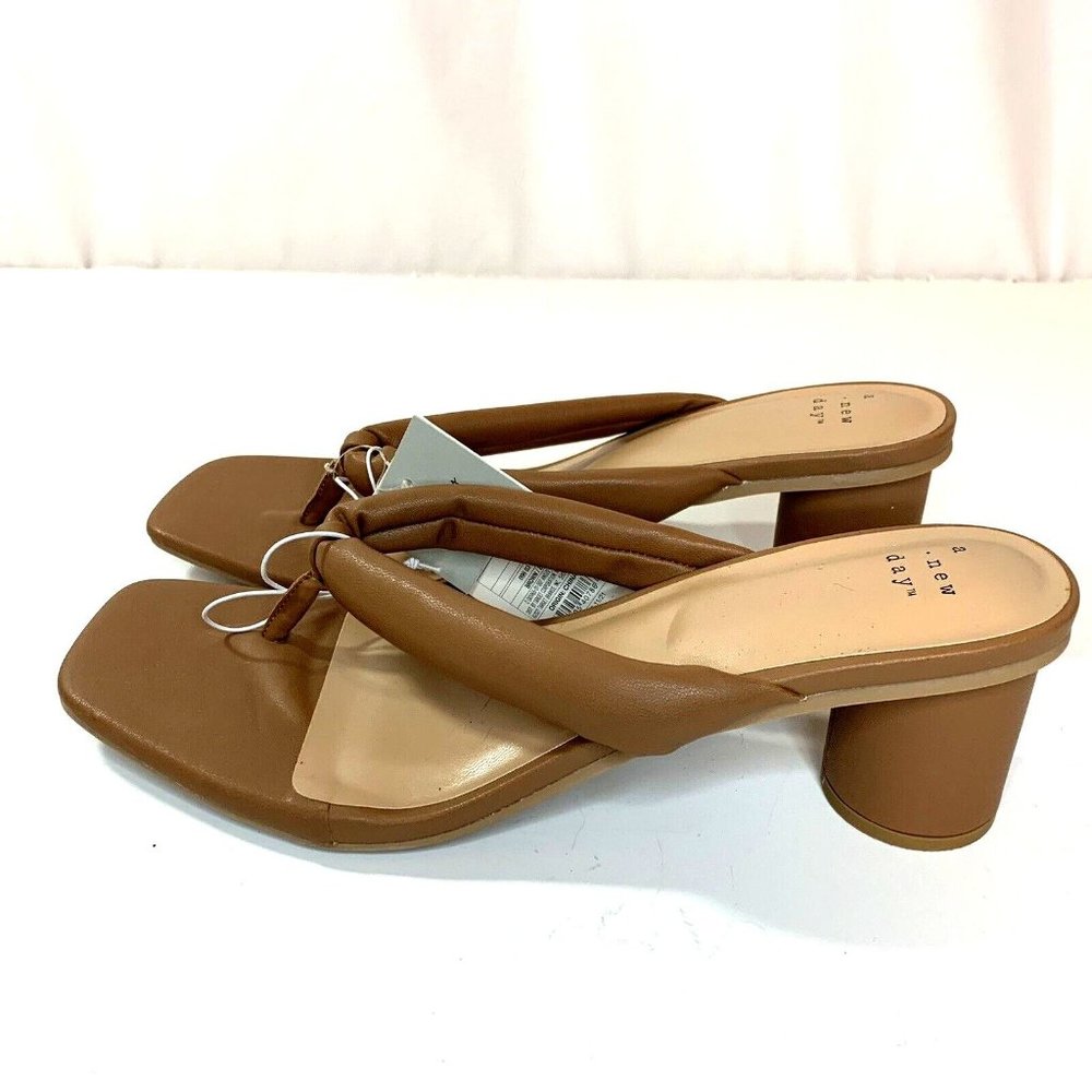 A New Day Womens Elvie Sandal Pump Brown Tan Slip On Comfort - Picture 5 of 10